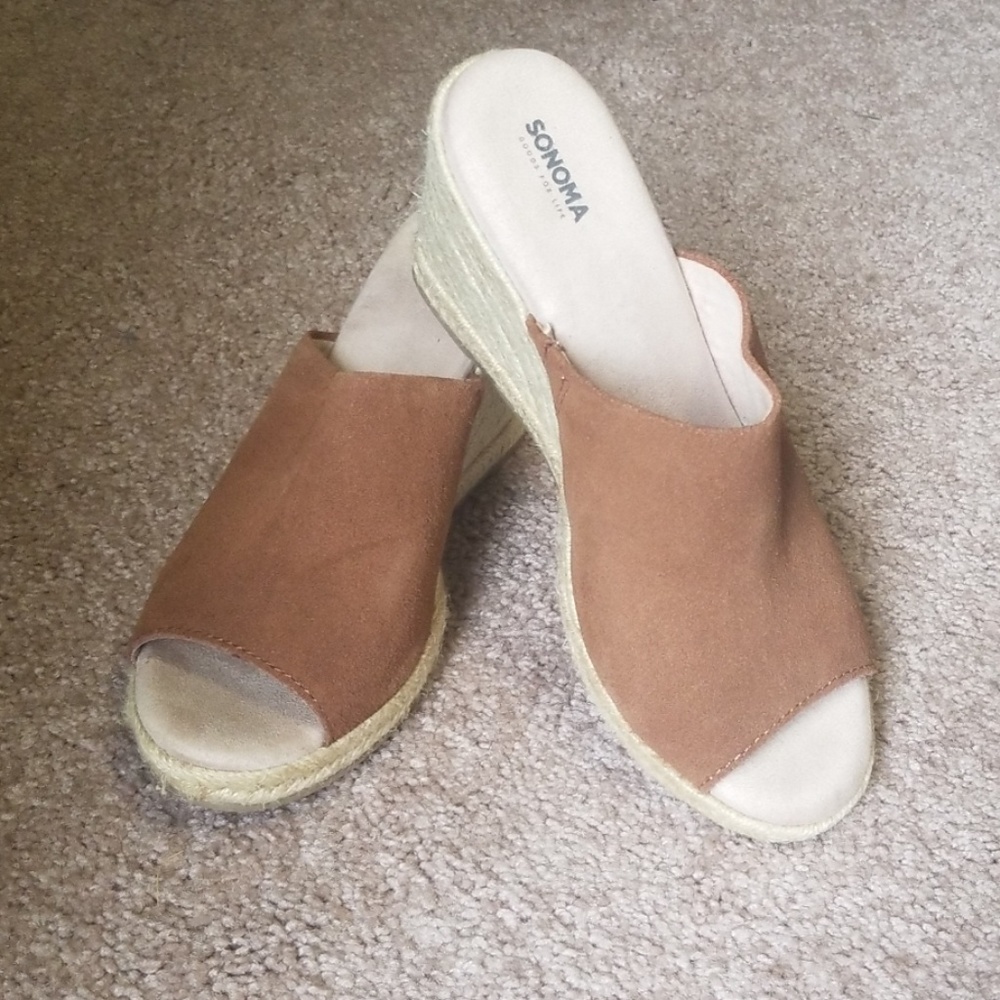 Faux-suede wedge sandal